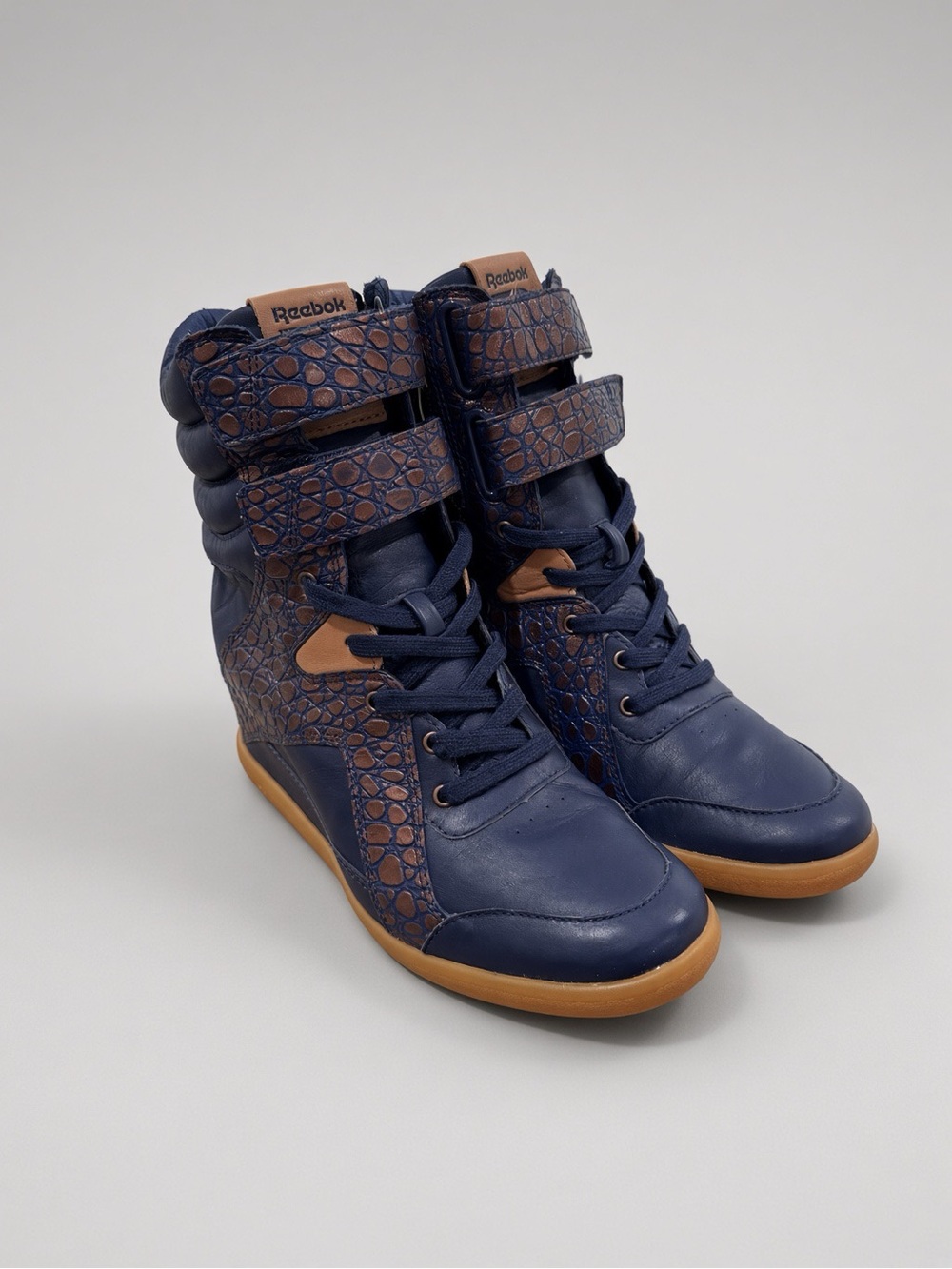 Reebok Alicia Keys Freestyle Hi Wedge Navy Croc 7 V51927 13Q501713
